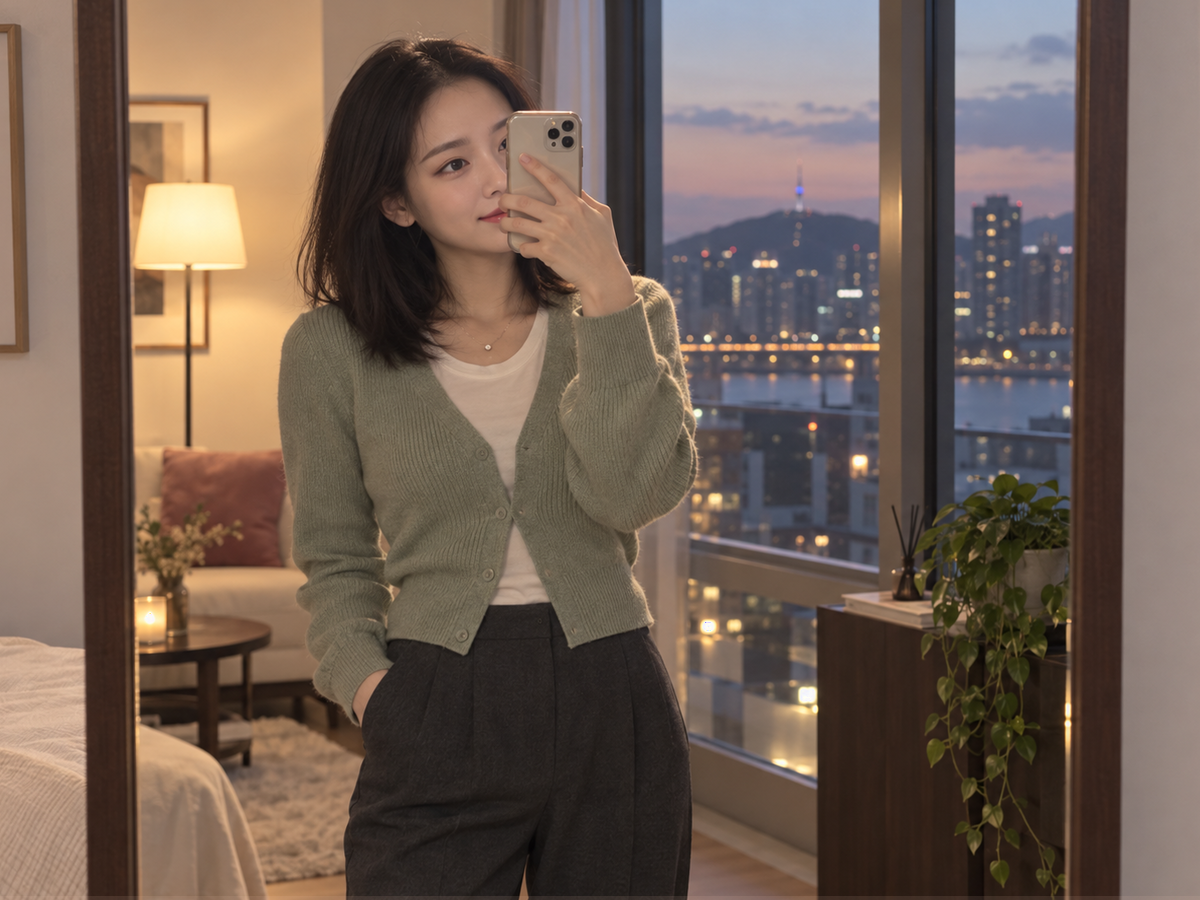 인천광역시 미추홀구 주안 이동과 방문 일정을 안내하는 젊은 성인 한국 여성 관리사